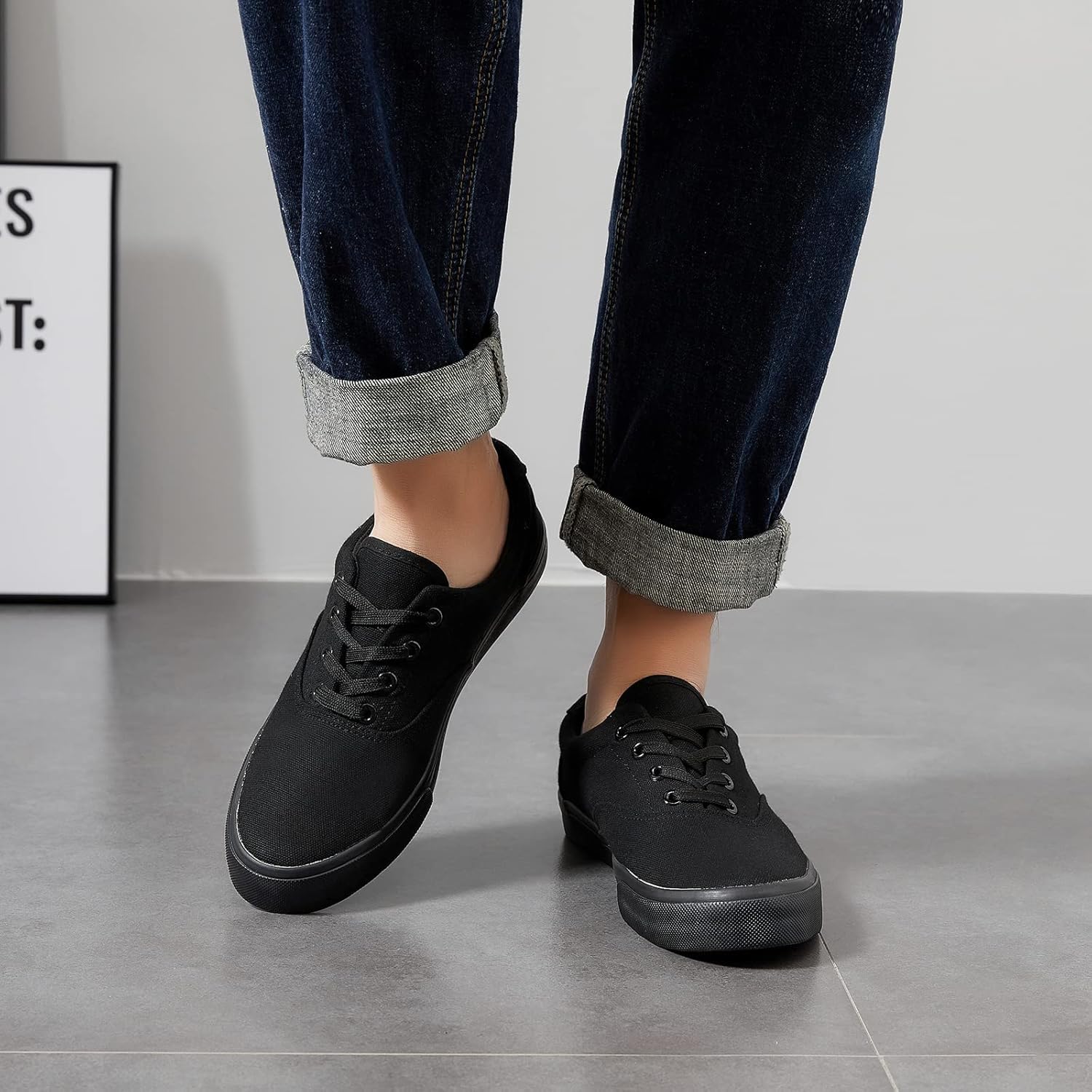 yageyan Men’s Low Top Canvas Walking Shoes Lace-up Fashion Sneakers Casual - Image 5