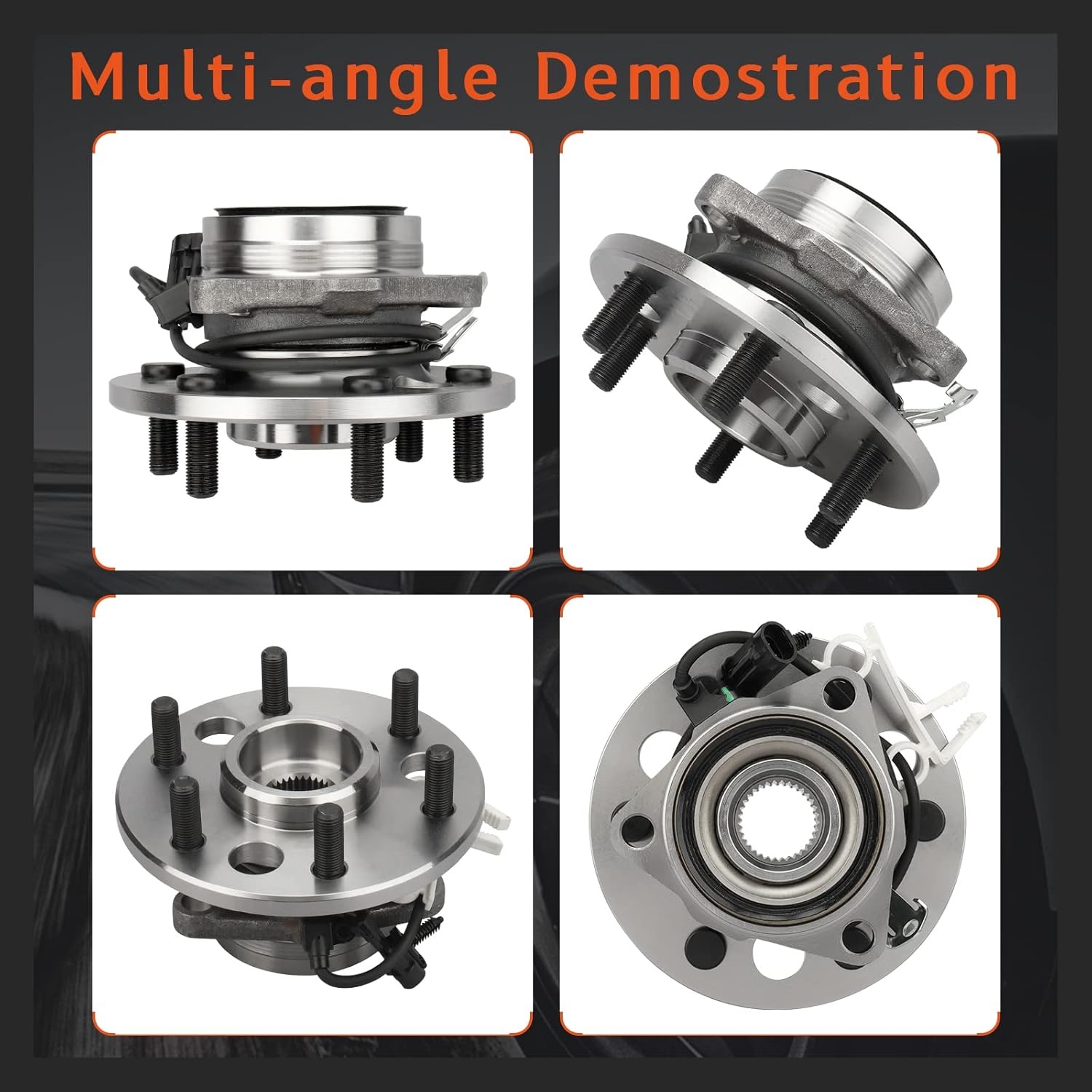 DRIVESTAR 515024 Front LH/RH Wheel Hub & Bearing Assembly for Chevrolet Tahoe, for GMC Yukon 4WD 95-2000, for Cadillac Escalade, for Chevrolet/GMC K1500(Suburban) K2500 (Suburban), 6-Lug w/ABS