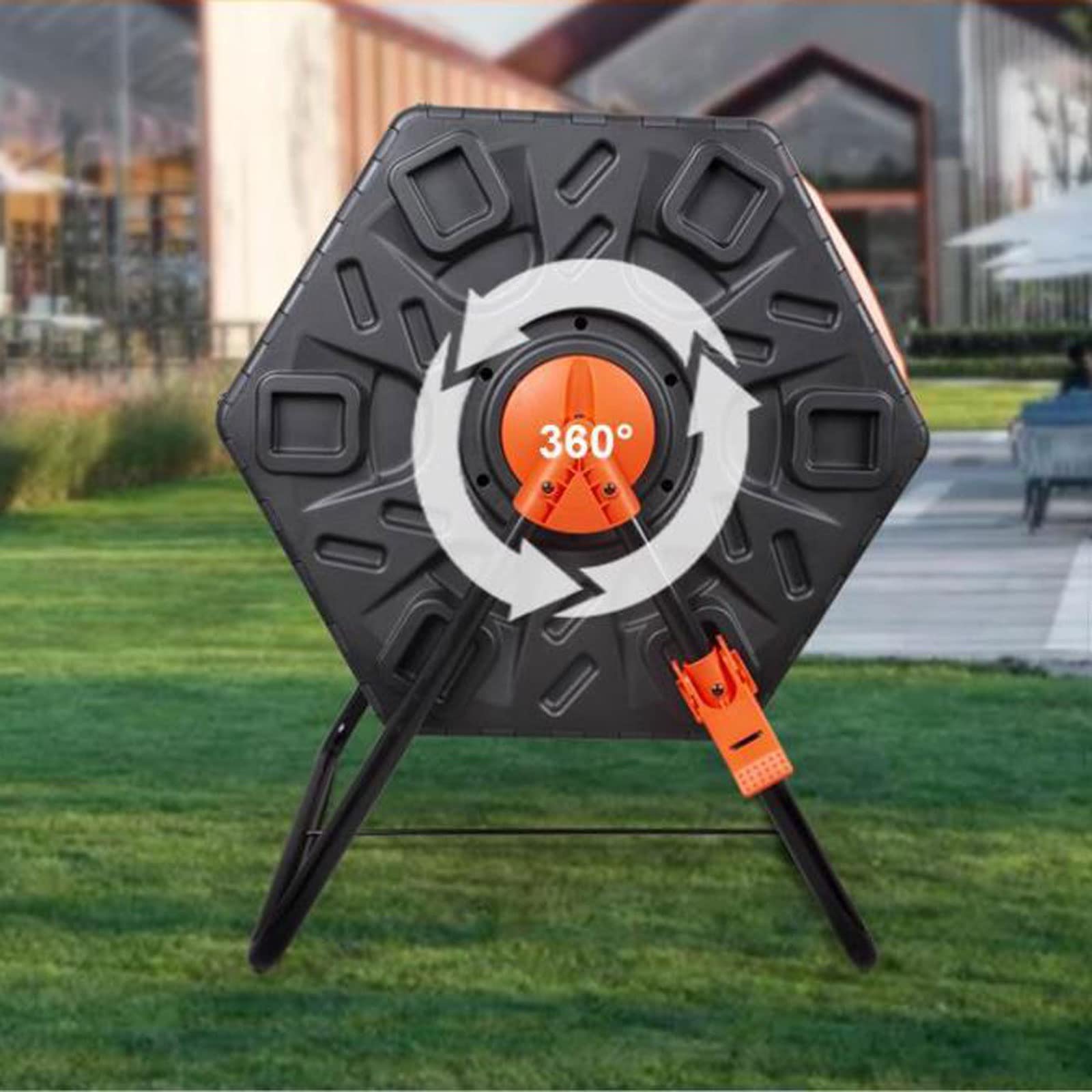 Marnowanie żywności Kompostownik na zewnątrz 60L (15,8 galona) obrotowy do ogrodu, kuchni(Orange)