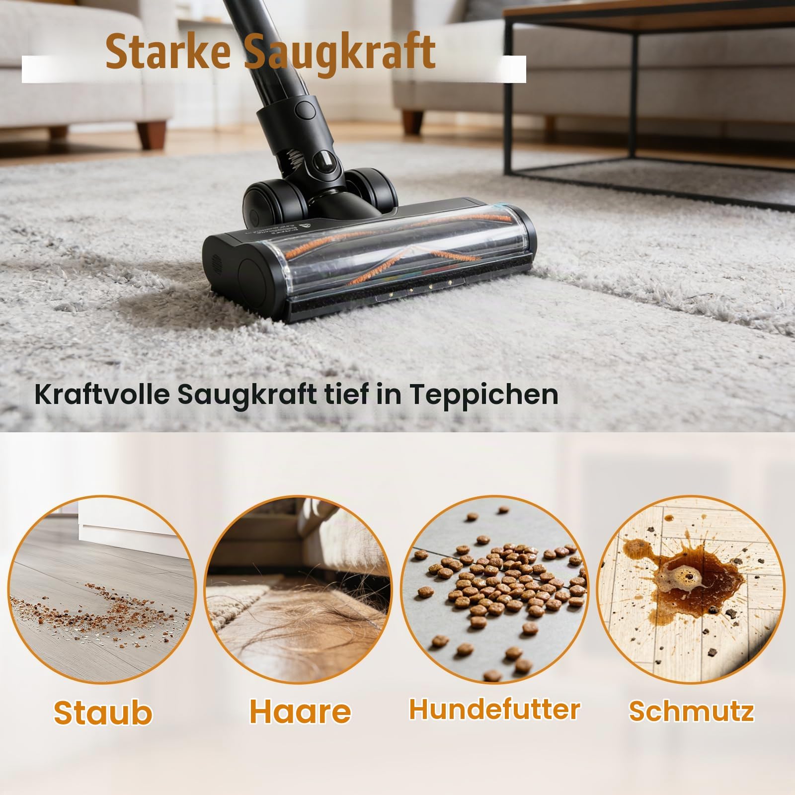 Bürste Kompatibel mit Dreame R20 T20 T30 R30 V12 V12 Pro T20 pro V11SE R10, Turbine Bürste mit LED Scheinwerfern, Anti-Verhedderung, Elektrische Bodendüse Ersatzteile für Hartboden und Teppiche