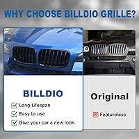 Vista 5 de Rejilla delantera para BMW X5 E70 X6 E71 2007-2014, ABS brillante negro riñón parrilla