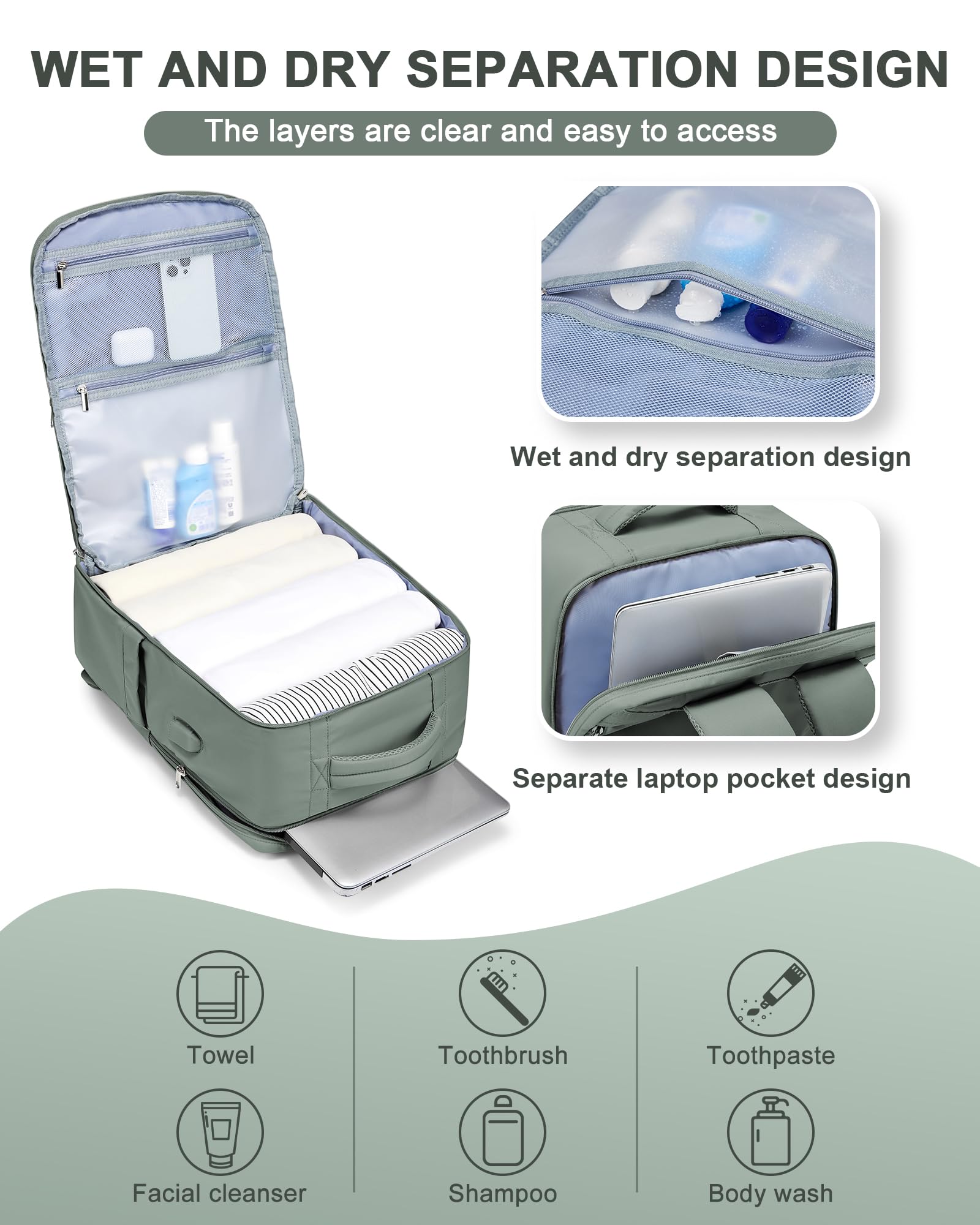 bergsalz Zaino Da Viaggio Aereo Bagaglio a Mano Zaino Ryanair 40x20x25 Zaino Donna Uomo Borsa Viaggio 40x20x25 Ryanair Beige