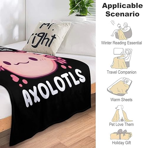 Miniatura 6 de Manta de ajolotl, bonita manta de franela para niñas, regalo de 80 x 60 pulgadas