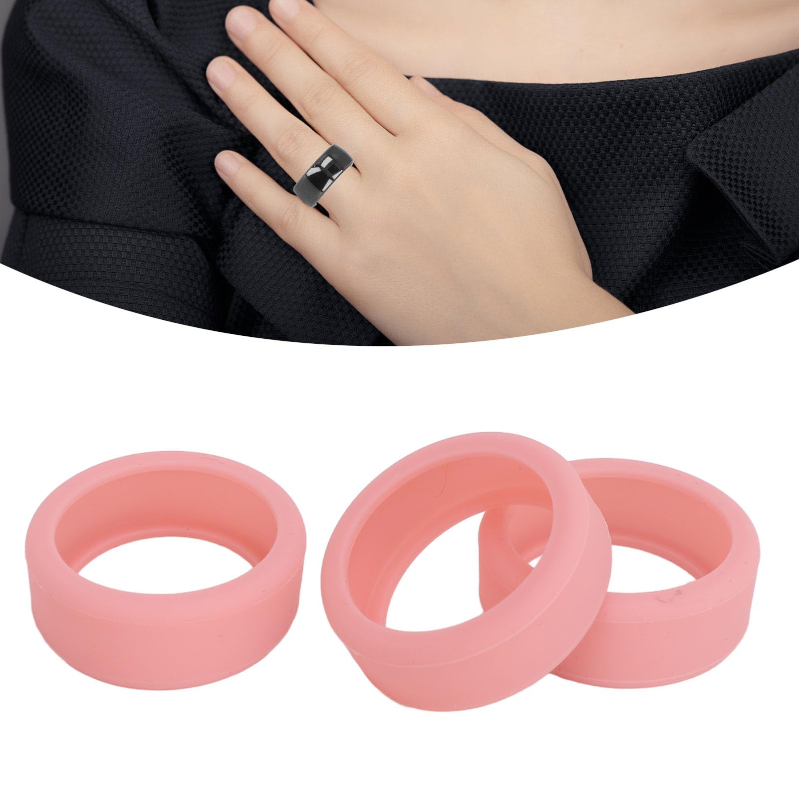 Lwuey Silicone Smart Ring Cover,Protective Sleeve for Rings Wearable Devices Scratch Flexible Protector Smartwatches Fitness Trackers Other Anti Slip Daily Use Outdoor Activities 3PCS