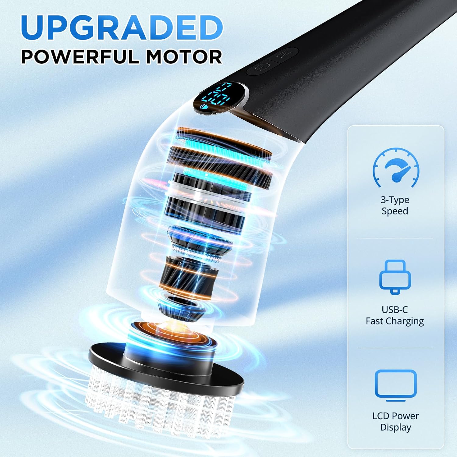 Electric Spin Scrubber, 2024 New Cordless Cleaning Brush with 8 Replaceable Brush Heads, Power Shower Scrubber Long Handle, Extendable Handheld Electric Scrubber for Bathroom Floor Tub Tile