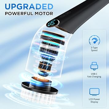 Electric Spin Scrubber, 2024 New Cordless Cleaning Brush with 8 Replaceable Brush Heads, Power Shower Scrubber Long Handle, Extendable Handheld Electric Scrubber for Bathroom Floor Tub Tile