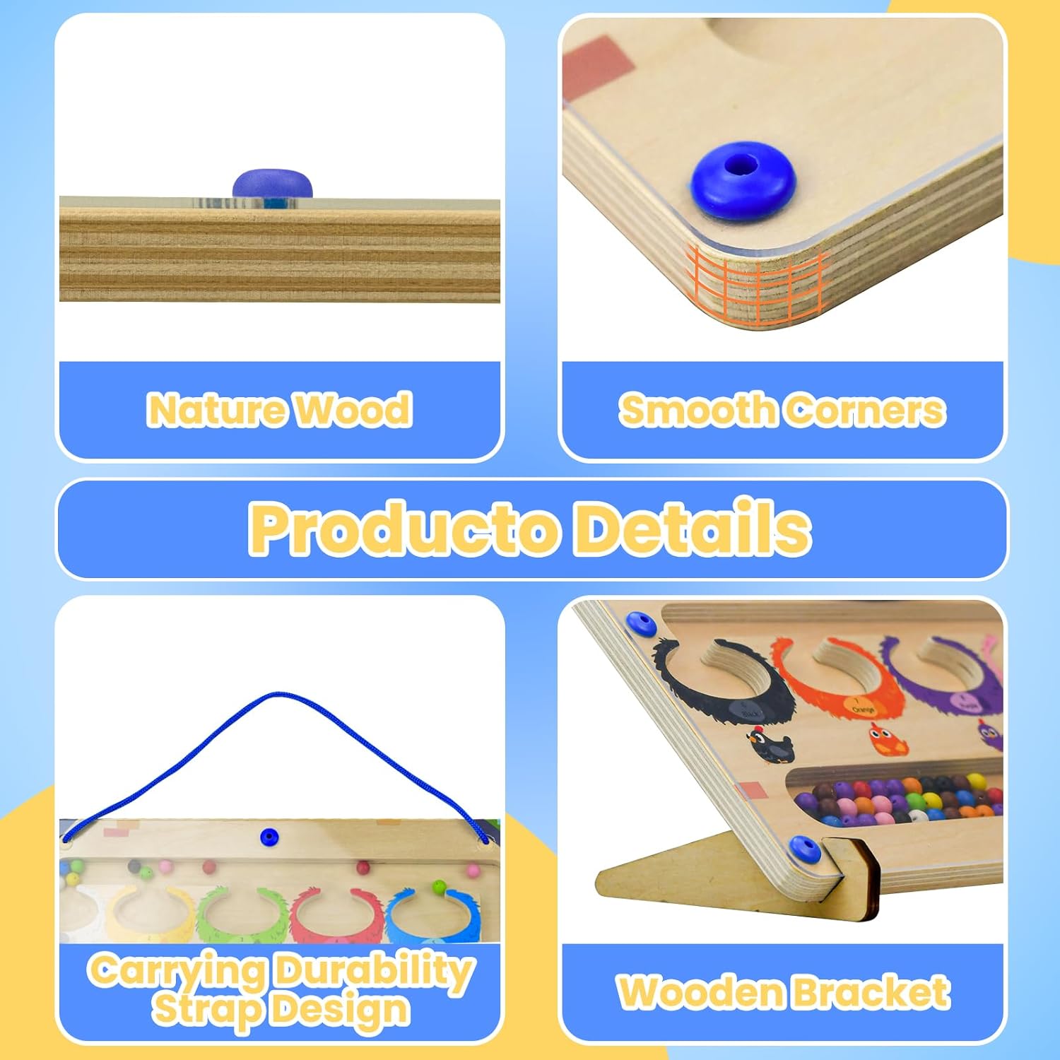 WRQIOO Dementia Activities For Adults, Wooden Dementia Games With 12 Cards, Alzheimers Products For Elderly, Color Memory Games For Adults, De-mentia Fidget Toys A-dults