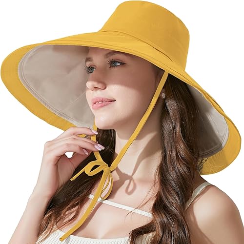 Miniatura 8 de KEYDUACU Sombreros de ala ancha para mujer, sombrero de playa plegable de doble cara, sombrero de jardinería, sombrero de viaje, sombrero de