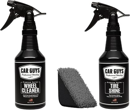 CAR GUYS Wheel Detailing Kit | Tire Shine 18 Oz & Wheel Cleaner 18 Oz