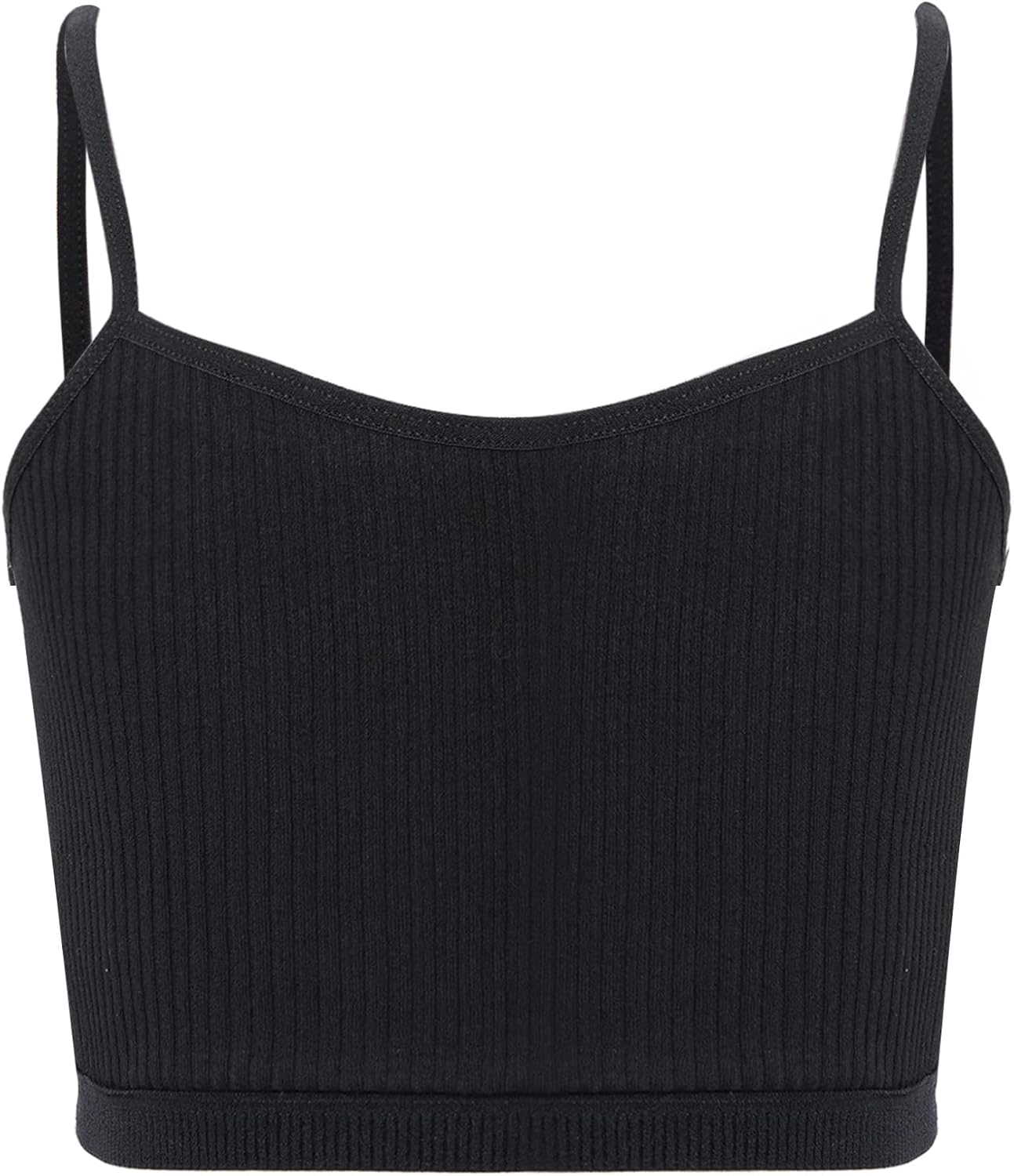 Cropped Tank Tops for Girls Spaghetti Strap Crop Top Basic Sports Crop Cami Half Camisoles for Teen Girls
