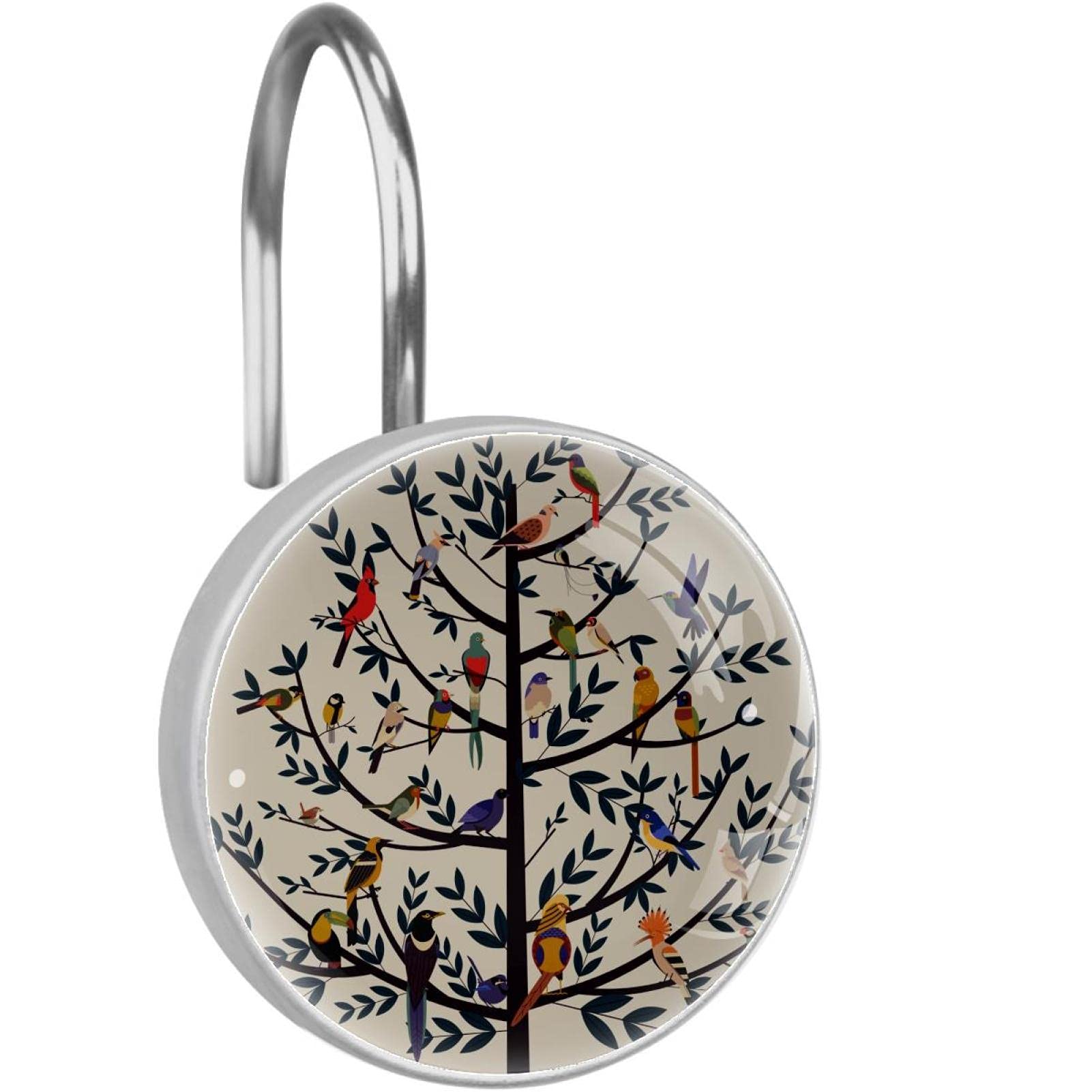Anneaux pour rideau de douche anti rouille lot de 12 crochets robustes arbre de vie vintage