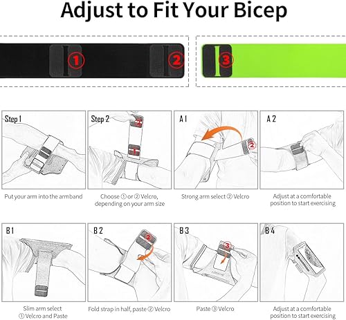 Miniatura 7 de Brazalete para correr con bolsa para auriculares, brazalete para teléfono celular para iPhone 16 15 Pro 14 Plus 13 11 XR XS, Galaxy S24S10