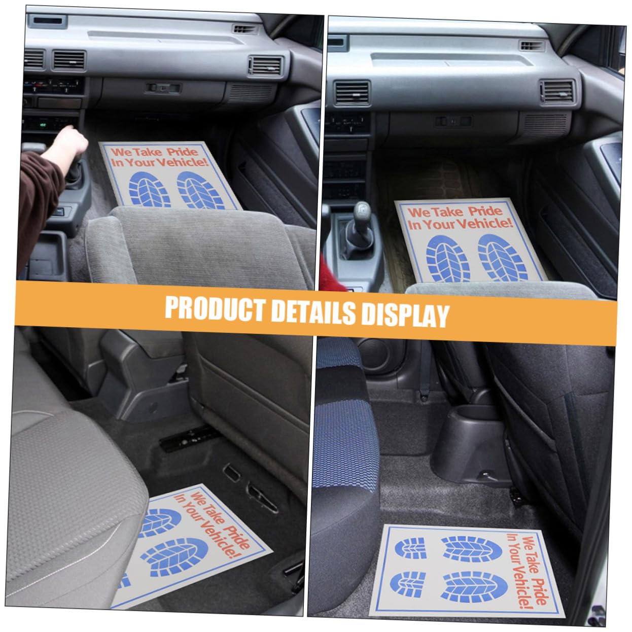 Mikinona Einweg Fußmatten Bodenschutz 60 Stück aus Weißem Kraftpapier fürs Auto für Fahrzeuge bei Autopflege und Wartung