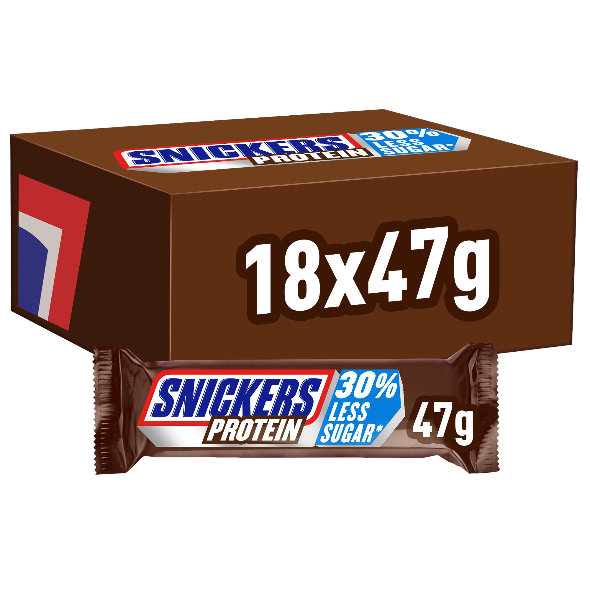 SNICKERS Protein Riegel, Schokoriegel Protein, Großpackung, 18 x 47g