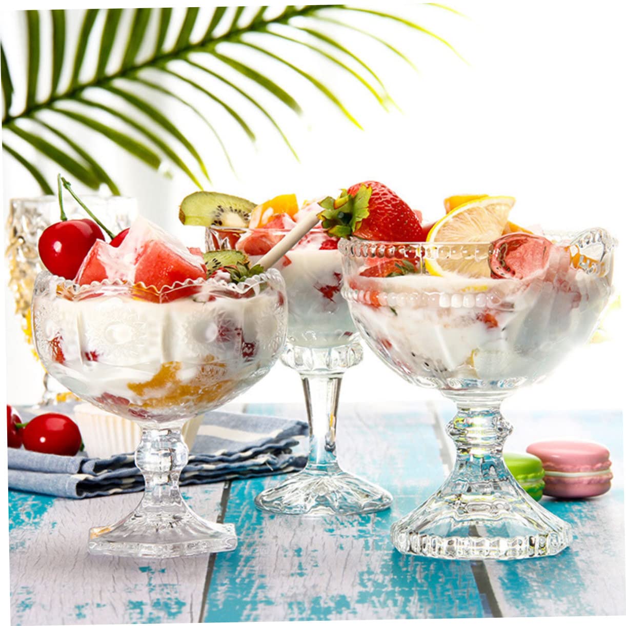 Com-four® 6x Tazza Da Dessert, Coppa Gelato In Vetro Colorato Per - Foto 10