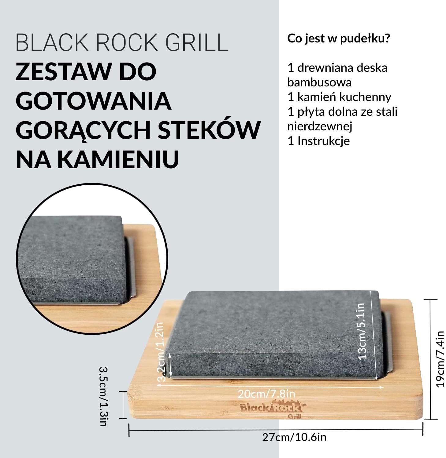Black Rock Grill Zestaw do gotowania na gorącym kamieniu – restauracyjny kamień lawowy idealny do steków, burgerów i owoców morza dla wyjątkowych kolacji w domu lub w restauracji
