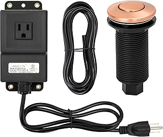 Akicon Copper Garbage Disposal Kitchen Air Switch Kit, Single Outlet Sink Top/Counter Top Waste Disposal On/Off Switch Kit, 2-1/2'' Max Countertop Thickness - Akicon