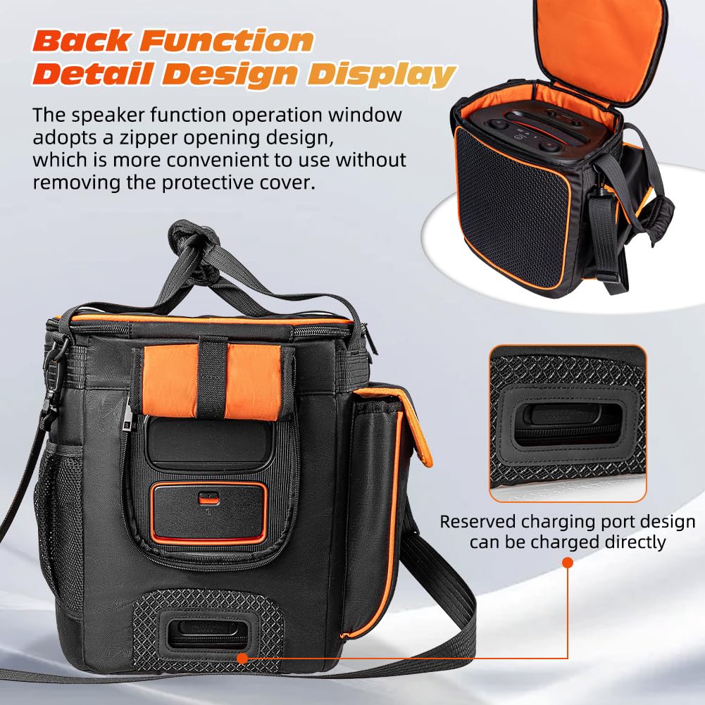 Tragetasche für JBL PartyBox Encore 2 – Hartschalen Etui Wasserdicht Stoßfest Mit Schultergurt und Taschen für Mikrofon, Ladegerät und Zubehör – Lautsprecher Tasche für Reise und Outdoor