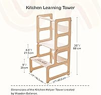 Vista 5 de Torre de cocina, torre para niños pequeños, torre de cocina Montessori, taburete de cocina, muebles Montessori, torre de actividades