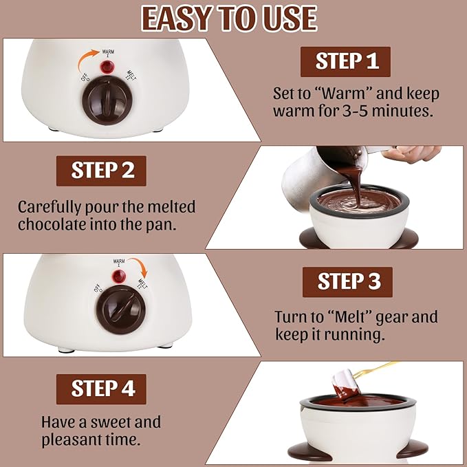 Mini Fuente de Chocolate Eléctrica con 6 Tenedores miniatura 4