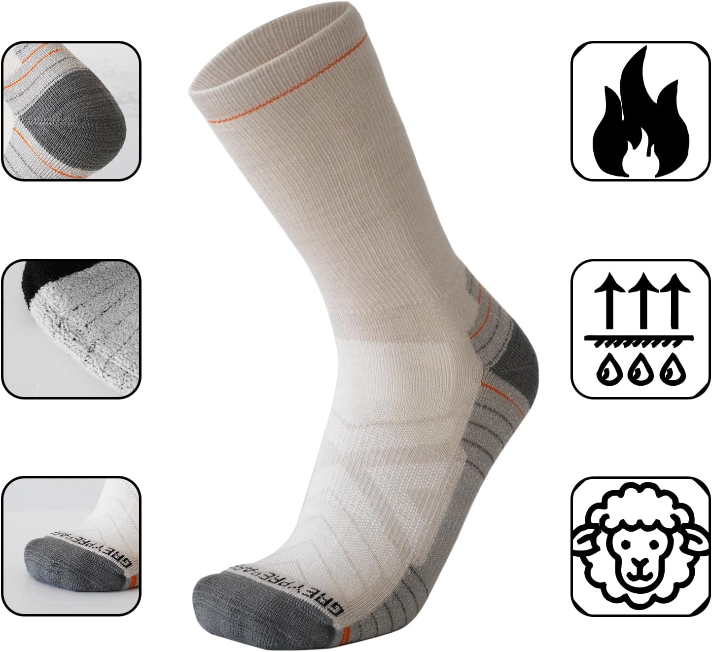 Merino wool hiking outdoor sports socks Warm winter socks For Men & Women 3 Pairs