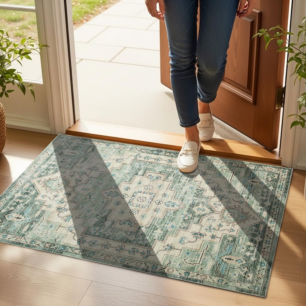 Hafaa Door Mat Outdoor 60x110 cm Ember, Machine Washable Heavy Duty Door Matts Indoor Soft Dirt Trapper Doormat
