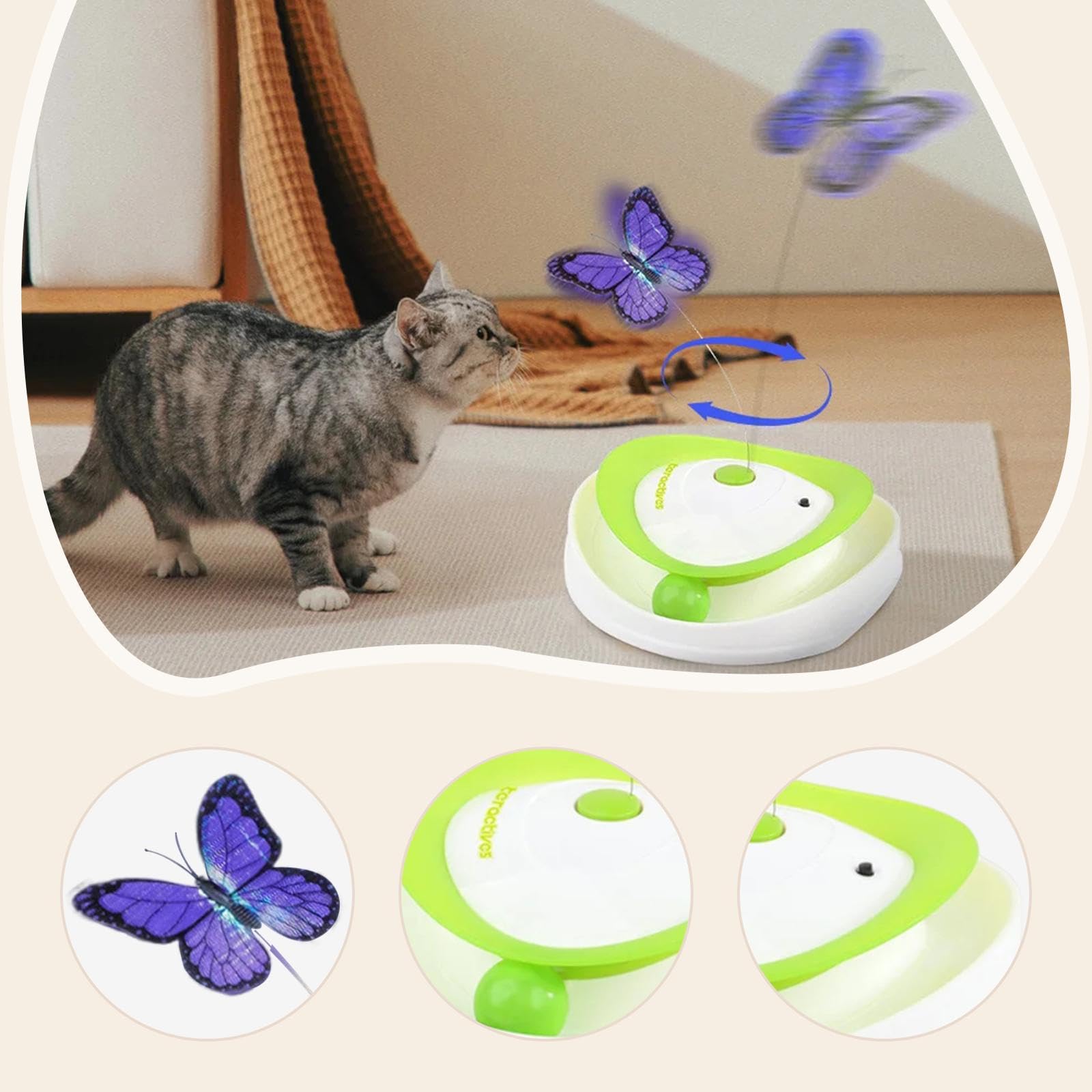Jouet électronique Interactif pour Chat, Balle de Course, Jouet pour Animaux de Compagnie 2 en 1