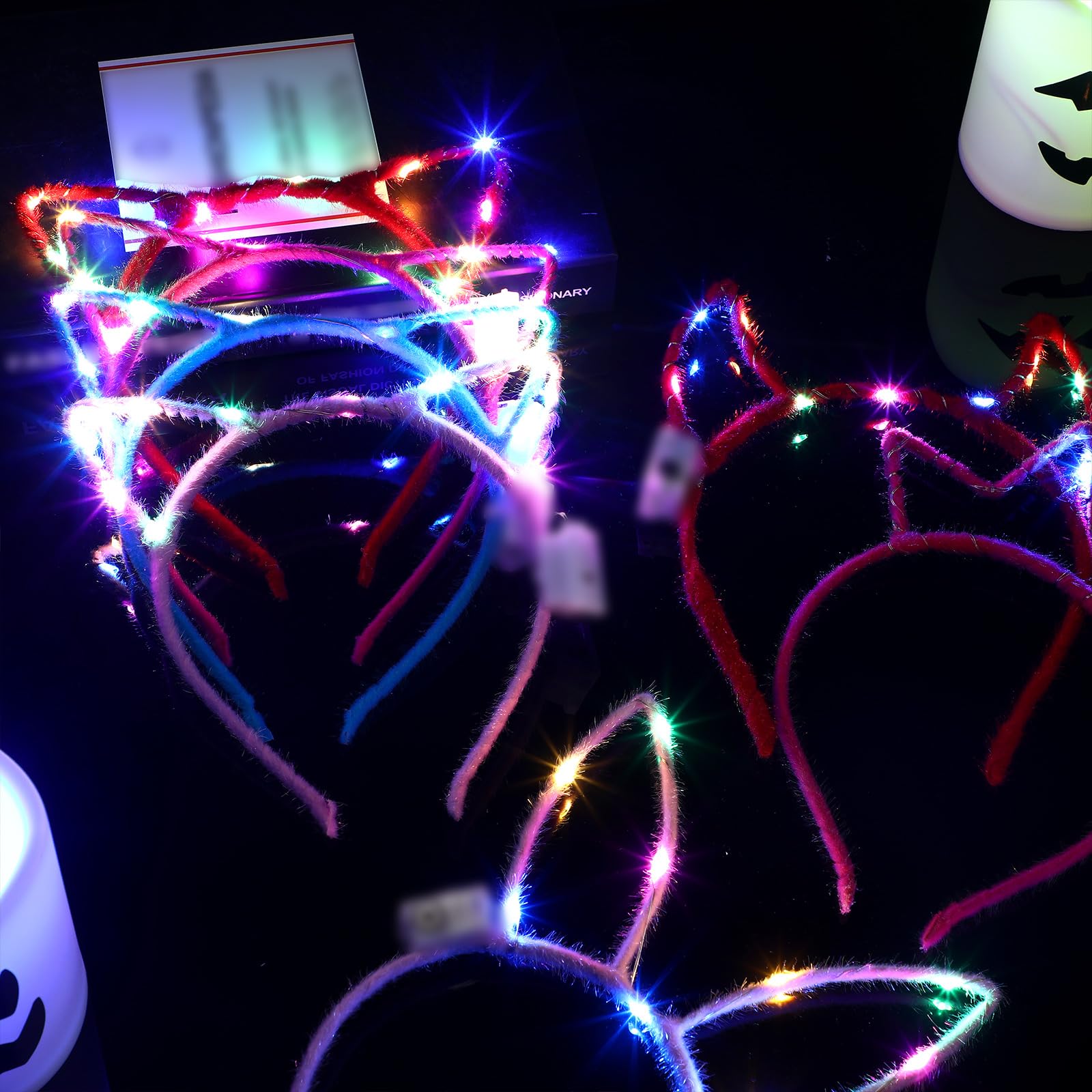 Amazon.com: Xinnun 64 Pieces Light up Cat Ears Headband 
