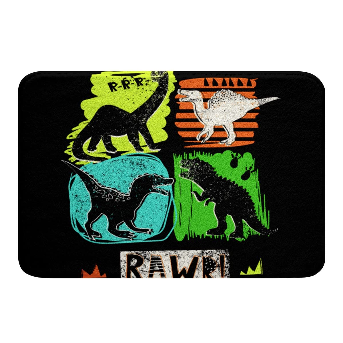 Pesoncarl Badmat 40 x 61 cm kleurrijke cartoon brullende dinosaurus