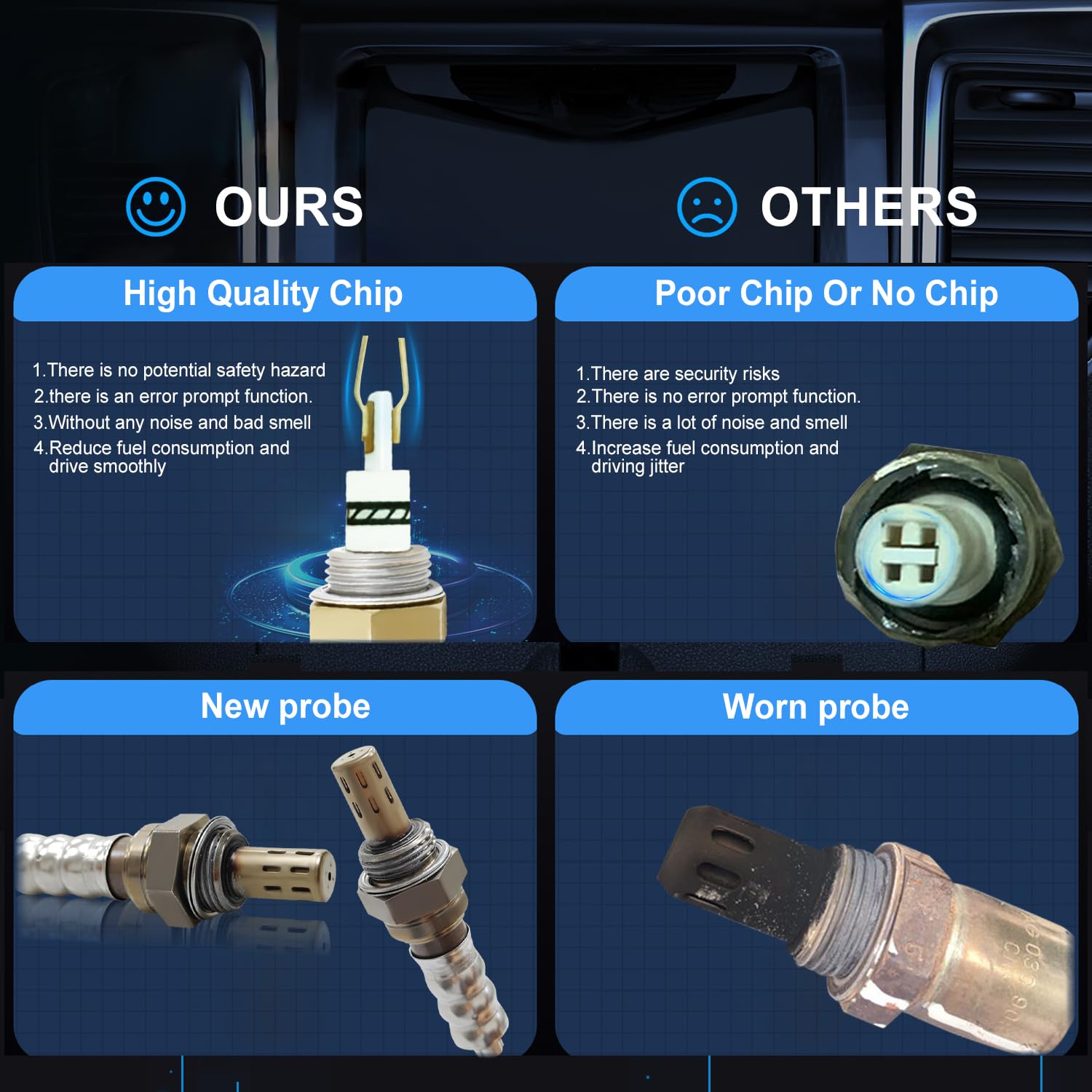 12609457 213-4229 234-4407 O2 Oxygen Sensor Downstream Compatible with Chevrolet Avalanche Silverado Suburban Tahoe GMC Sierra Yukon Cadillac Escalad 2008-2013 Replace 2134229 2344407