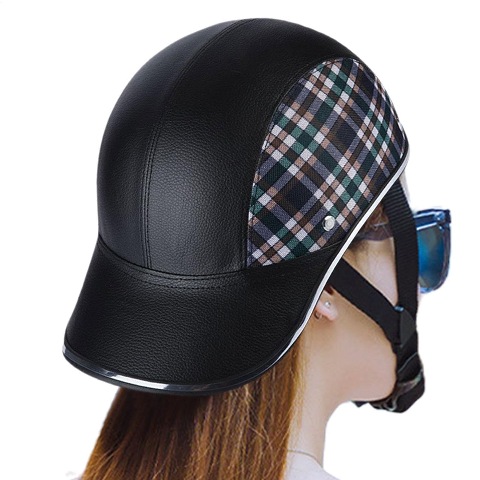 Cascos vintage de motocicleta abiertos con equipo de equitación ajustable 8