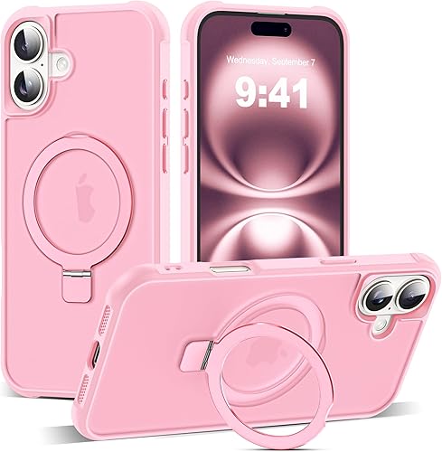 Miniatura 59 de Funda de grado militar compatible con iPhone 14 Plus de 6.7 pulgadas, con soporte magnético invisible tipo anillo, compatible con MagSafe y gran