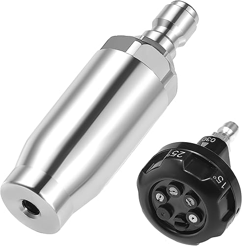 RIDGE WASHER Boquilla turbo para lavadora a presión, boquilla de lavado a presión, cambio rápido 6 en 1 con conexión rápida de 1/4 pulgadas