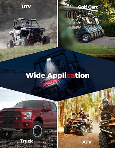 Miniatura 7 de KEMIMOTO Luz de cúpula UTV, luz LED para cabina de vehículo, color blanco, brillante, impermeable, sólida, para carrito de golf, jaula de rodillo,