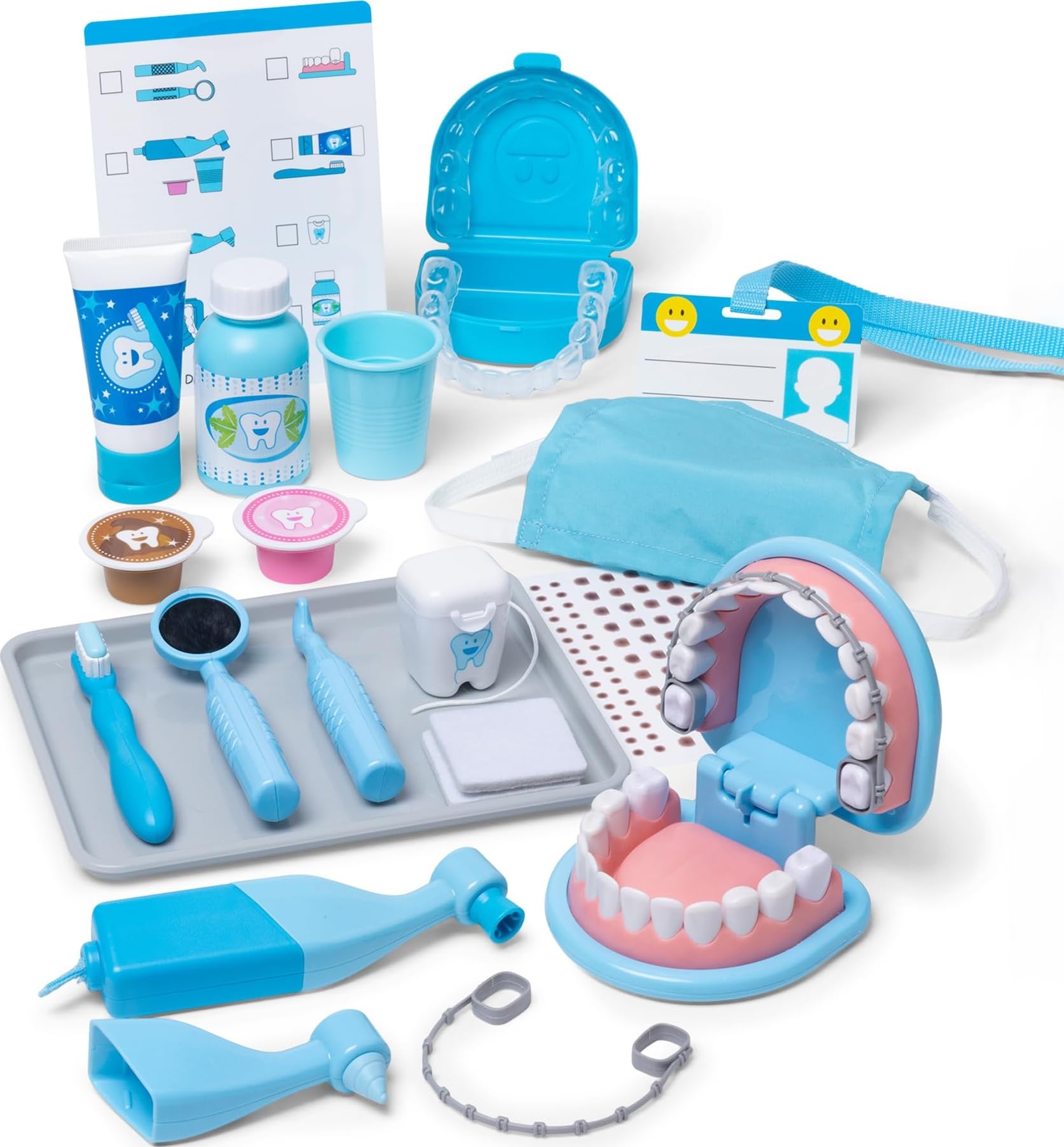 Melissa & Doug Super Smile Dentist Play Set, 25-Piece Dentist Kit with Oversized Teeth, Large Tools & Accessories, Kids Toys for Girls & Boys 3+