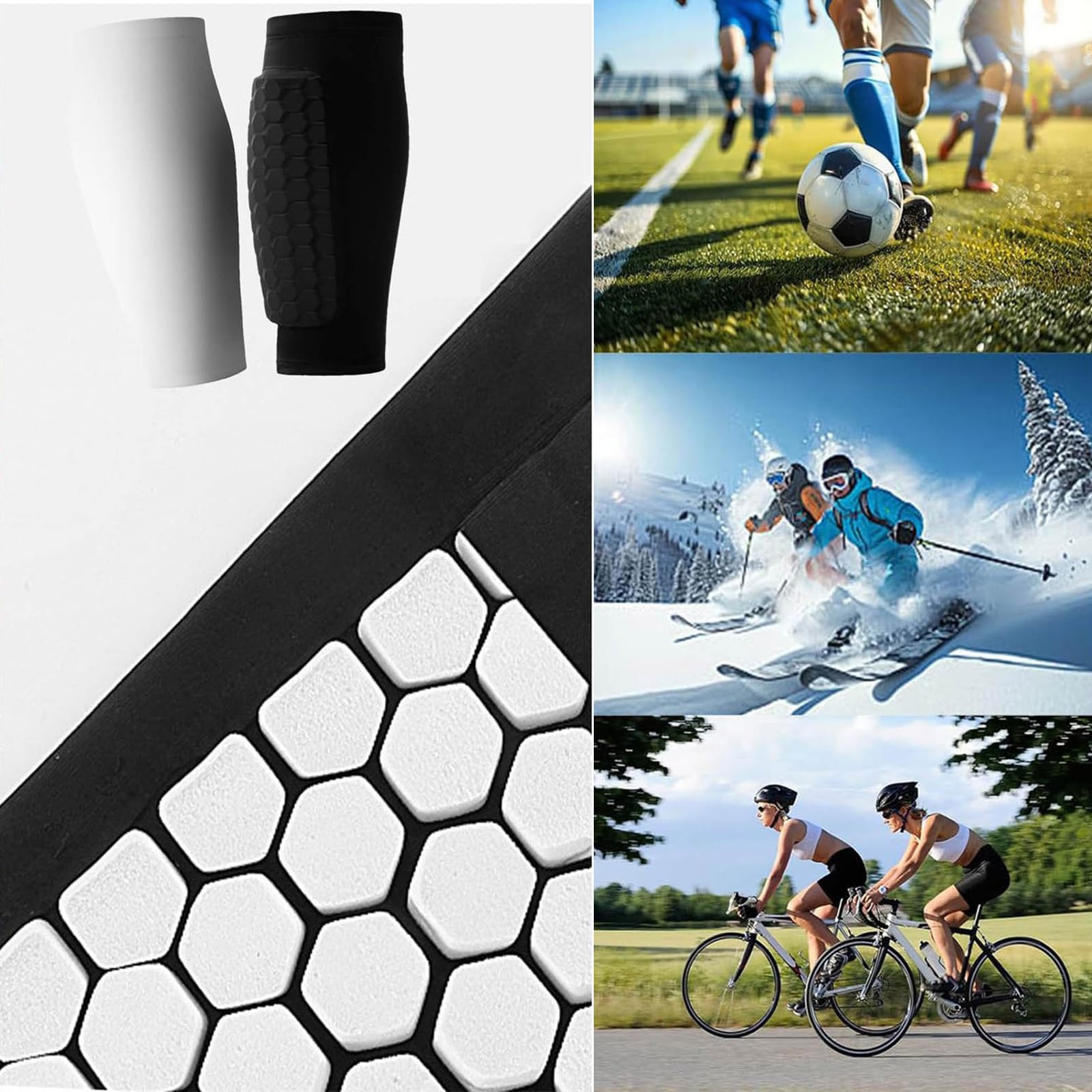 Skiguard Pro Protège-tibias Ski Antidérapant Respirant Élastique Anti-collision 1 Paire