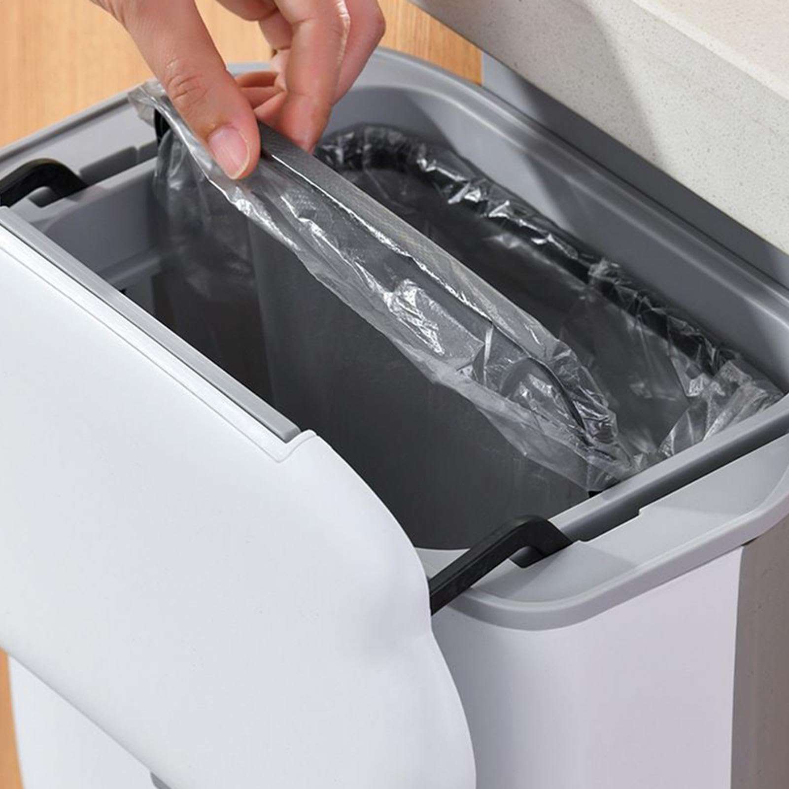 Küchenkomposteimer – Lebensmittelabfall-Recycling-Behälter mit Deckel, faltbarer kleiner Mülleimer für unter der Spüle, Schrank, Küchentheke, umweltfreundliche Kompostierungslösung