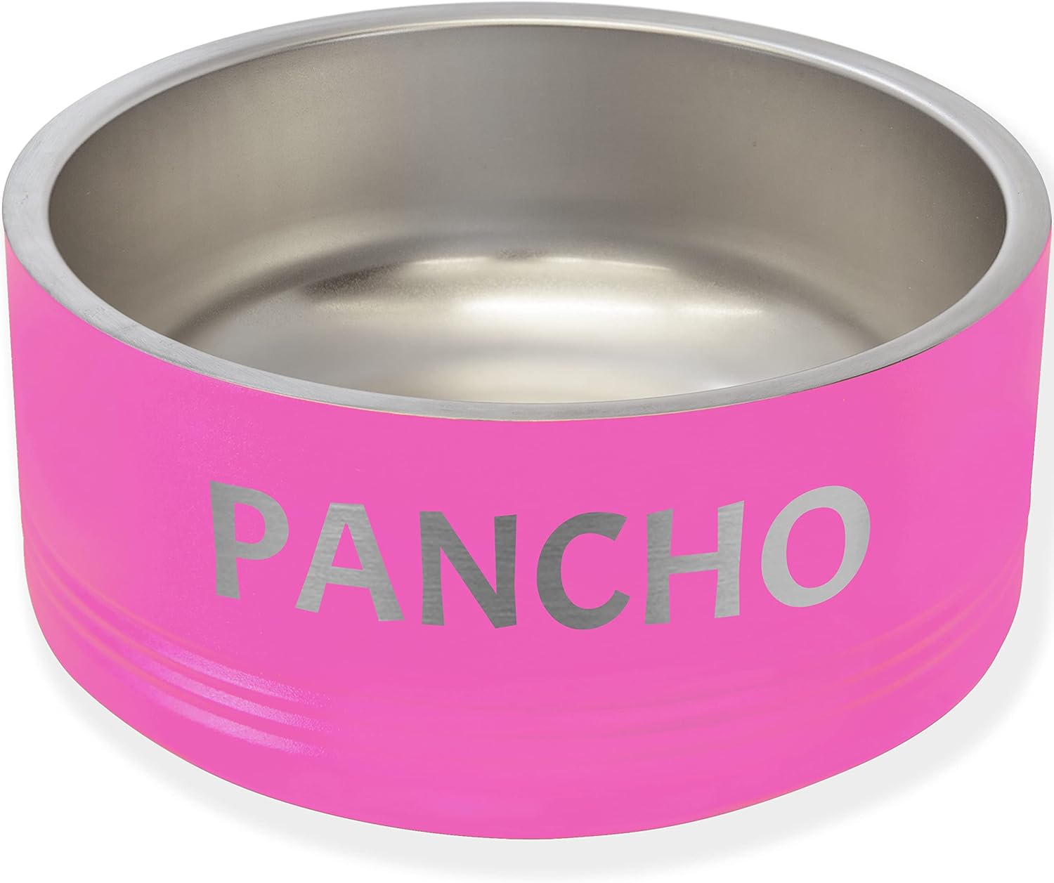 LaserGram Cuenco personalizado de acero inoxidable para perro, aislamiento de doble pared, diseño antideslizante, grabado de nombre personalizado