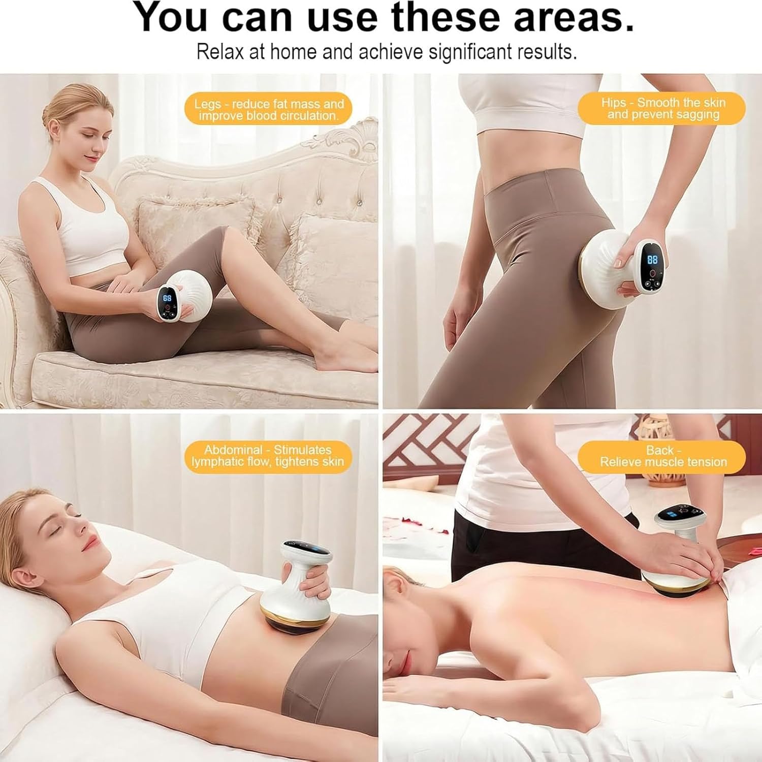 Vacuvia for Cellulite Massage Tool, Cellulite Remover for Legs, Natural Skin Firmness, 9 Suction Levels & Heat, Smart Cupping Massager for Body Fat Removal, Deep Massage, Firmer, More Toned Skin