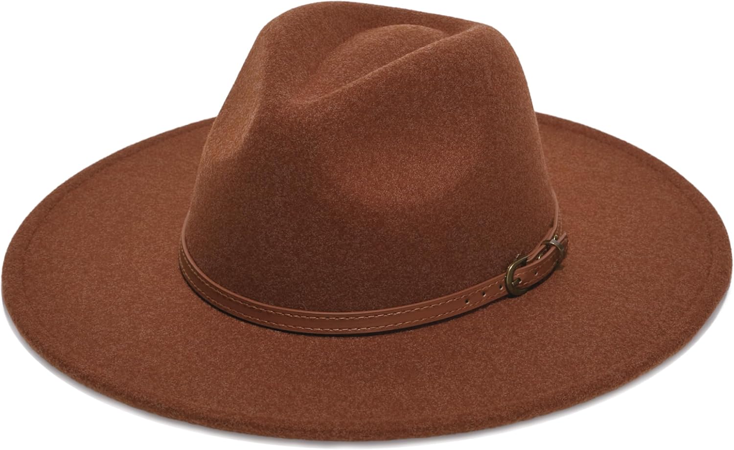 Wide Brim Fedora Hat for Women, Faux Wool Felt, Animal Print Band, Classic Western Style