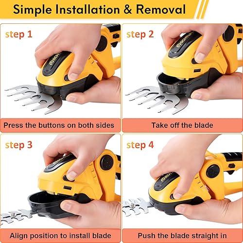 Miniatura 4 de SCHTUMPA Tijeras de césped inalámbricas de 1260 RPM para batería Makita de 18 V, recortadora de setos inalámbrica 2 en 1, recortadora de césped de