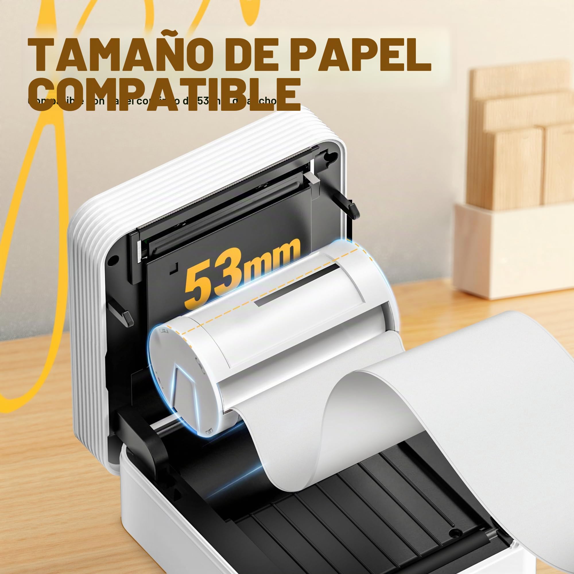 Nelko PM230 Mini Impresora Térmica, Impresora Termica Portatil, Impresora Bluetooth Portatil Inalámbrica, Recargable, con 3 Rollos Papel - para Fotos, Notas, Pegatinas Móvil - iOS/Android