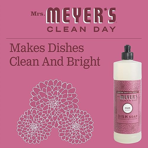 Miniatura 5 de Mrs. Meyer's Clean Day - Detergente líquido para platos, aroma a crisantemos, fórmula biodegradable 16 fl oz paquete de 2 unidades