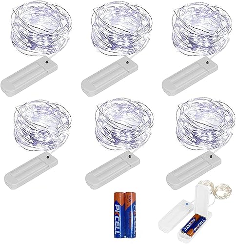 ZNYCYE Guirnalda de 50 luces LED con temporizador, 6 unidades de 8.2 pies, 8 modos, funciona con pilas, mini tira de luces LED para bricolaje, boda, disponible en Yaxa Peru