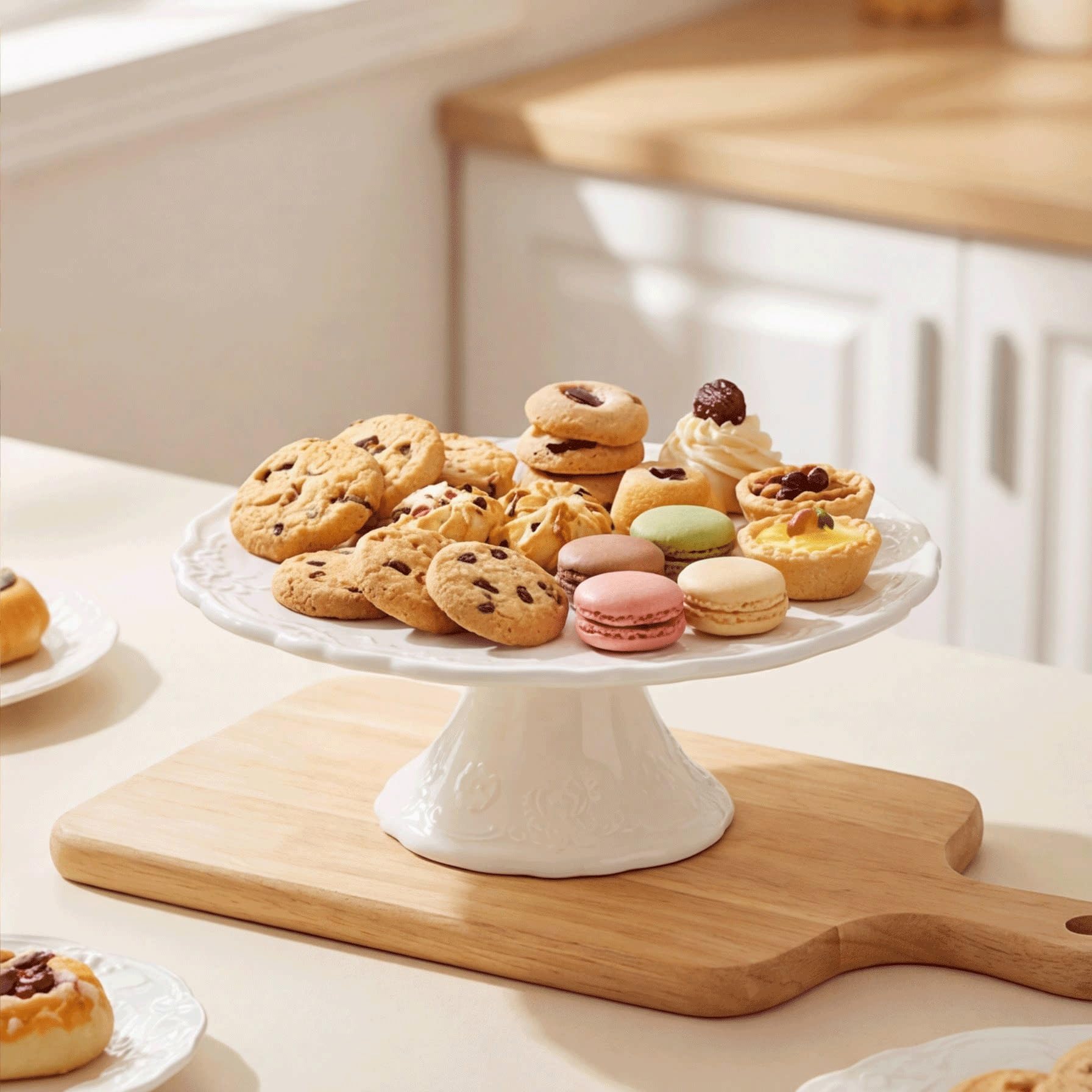 Thé de l'après-midi Présentoirs à gâteaux équipés de cache-poussière