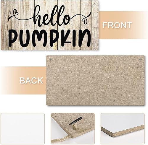 Vista 69 de Letrero decorativo para puerta delantera, decoración rústica de bienvenida de otoño para colgar en la pared, placas de madera para porche de granja