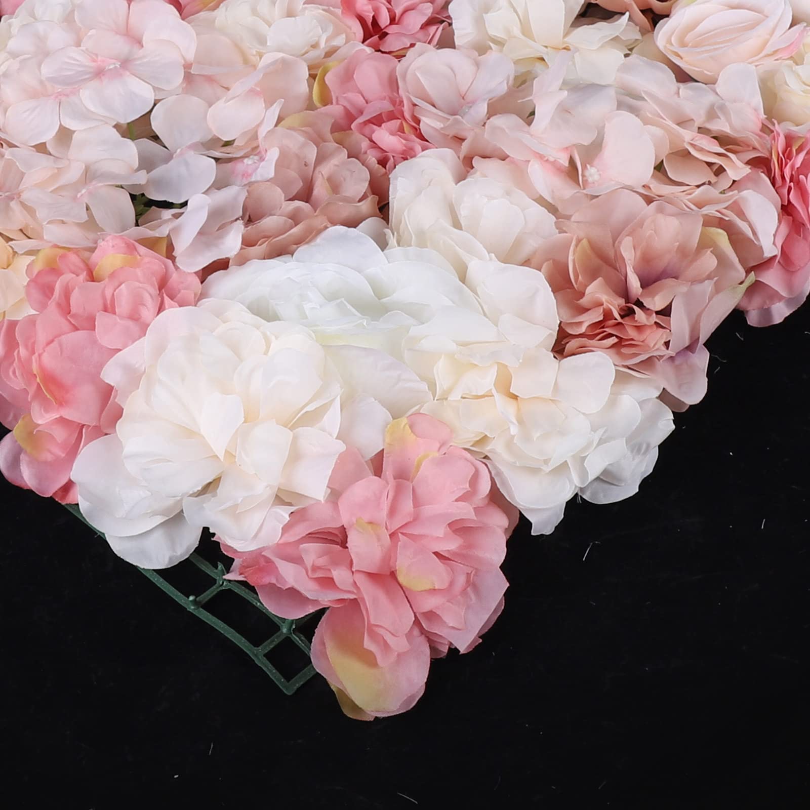 6Pcs Künstliche Blumenwand Rosenwand Kunstblumen Deko Wand für Hochzeit Schaufenster Balkon Hintergrund Dahlie+Rose+Hortensie