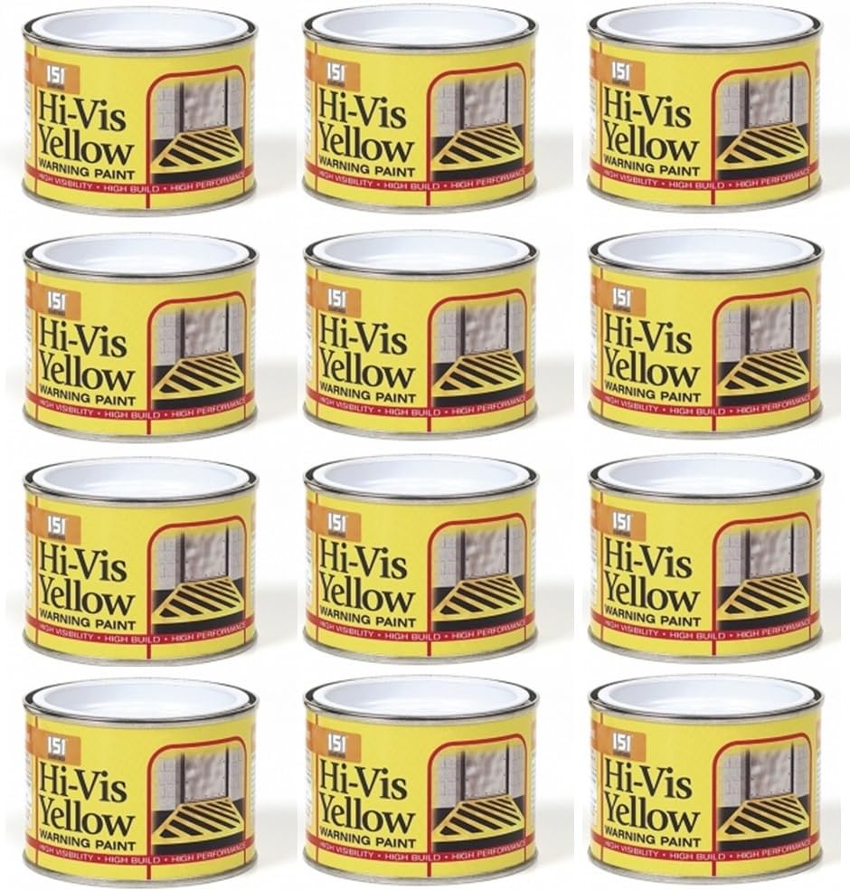 3 X HiVis Yellow Warning Paint For Signs, Lines and Warnings (180ml