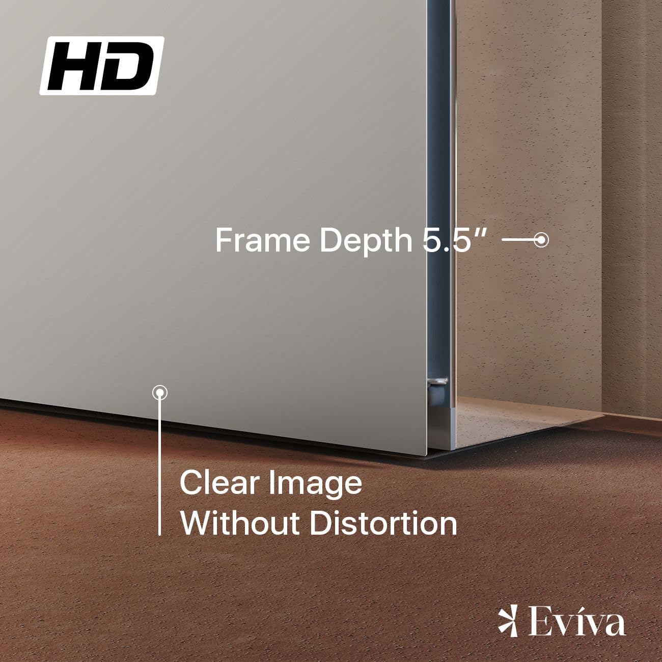 Eviva Full Length Mirror Wall Mounted - Home & Bathroom Wall Decor - Living Room, Dining Room, Bedroom & Bathroom Mirrors for Wall Farmhouse Style - Brushed Gold Bathroom Accessories