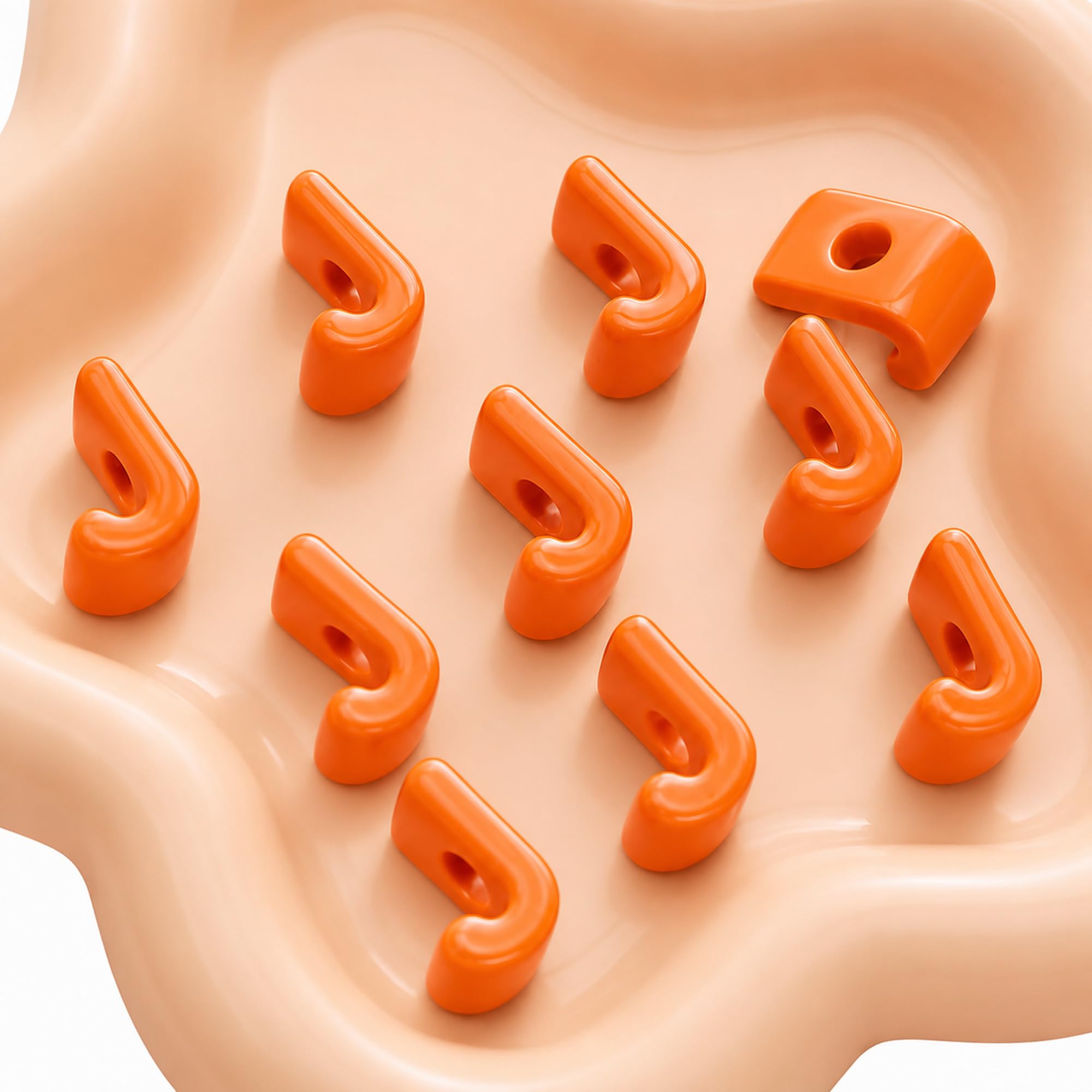 Letter Beads, 10pcs Alphabet Beads, Large Acrylic Letter Beads with 6mm Holes for Bracelet Making, Jewellery, Keyrings and Craft Projects (Orange, Letter J)